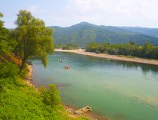 Rafting On The Mountain River Stock Images Rafting On The Mountain River Stock Images