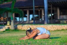 Young Woman Doing Yoga Exercise Outdoors Royalty Free Stock Photo Young Woman Doing Yoga Exercise Outdoors Royalty Free Stock Photo