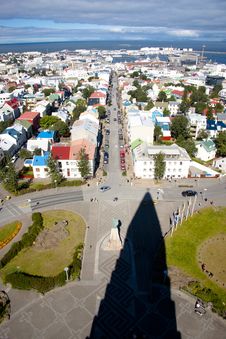 Aerial View From Hallgrimskirkja Church - Iceland. Stock Photography
