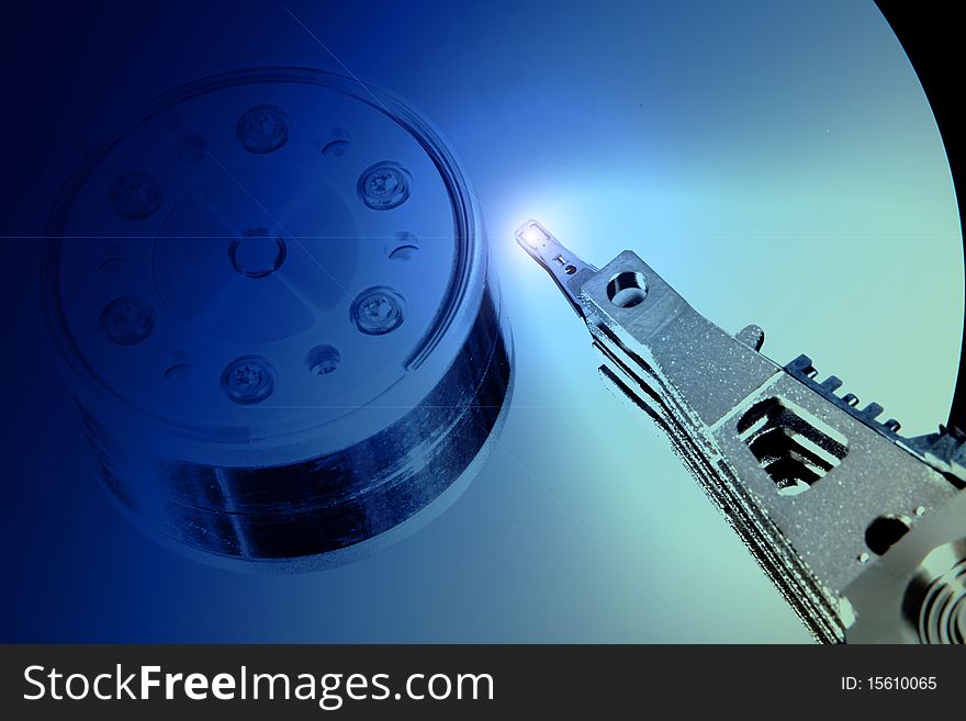 Conceptual view of hard drive and circuit board. Conceptual view of hard drive and circuit board