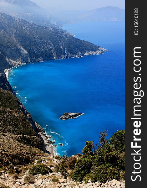 View of coasts at kefalonia island