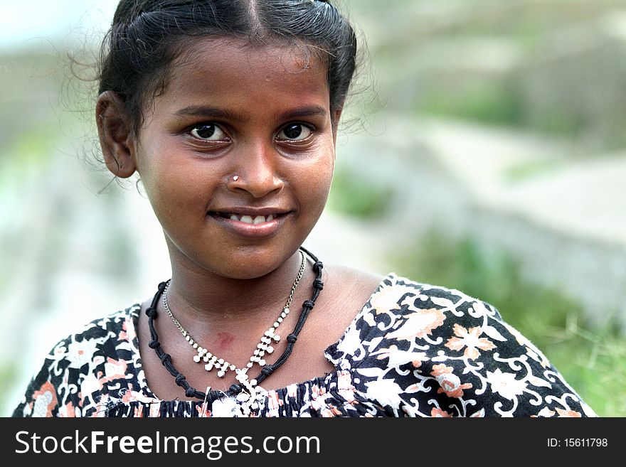 Smiling Indian Village Teenage Girl. Smiling Indian Village Teenage Girl