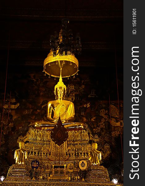 The buddha of poe temple bangkok thailand