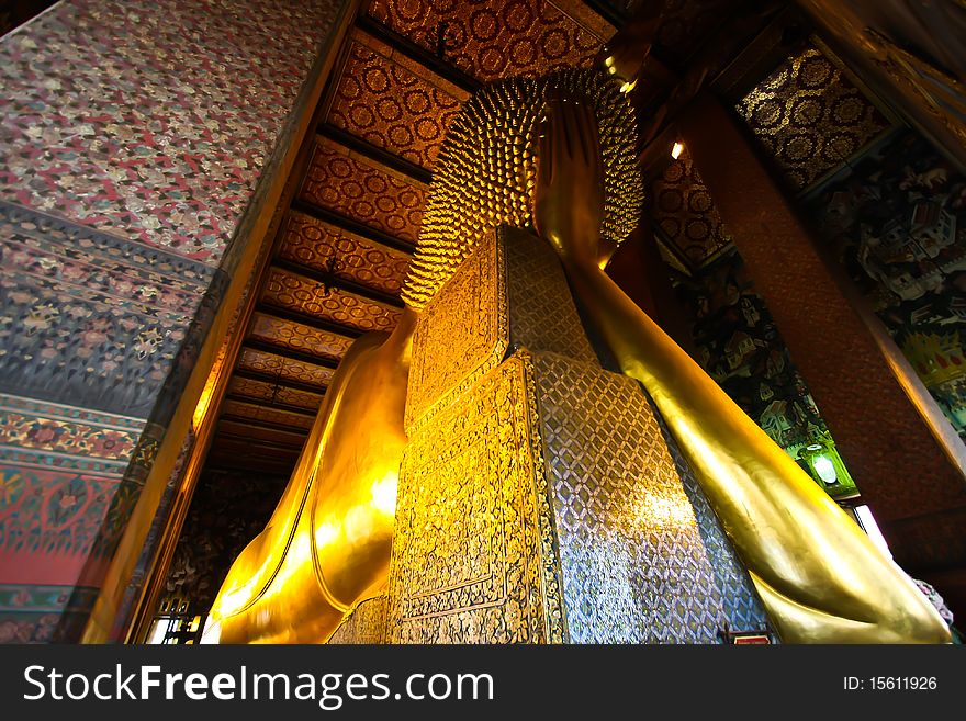 The buddha of poe temple bangkok thailand