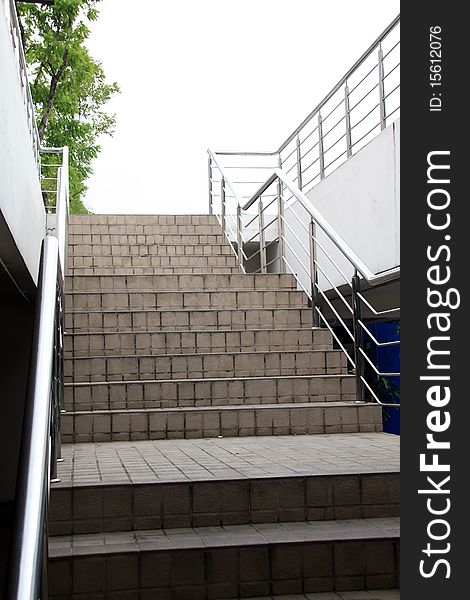 Stone stairs to the garden walk