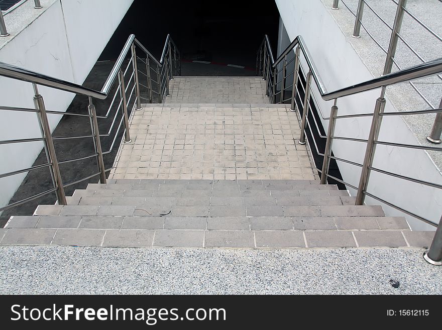 Stone stairs to the garden walk