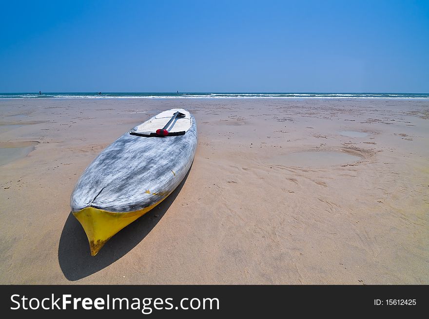 This picture is a small boat on Hua Hin beach,Thailand. This picture is a small boat on Hua Hin beach,Thailand