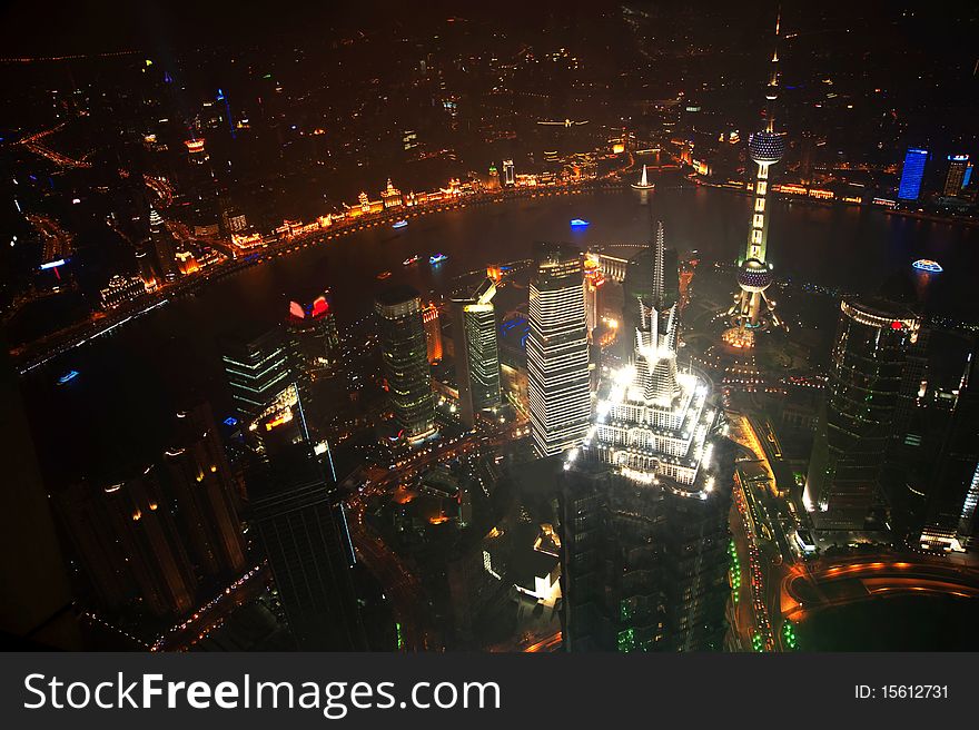 Night view of Shanghai China