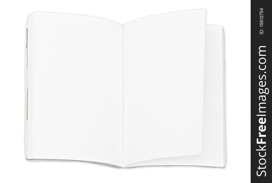 Empty notebook on white background