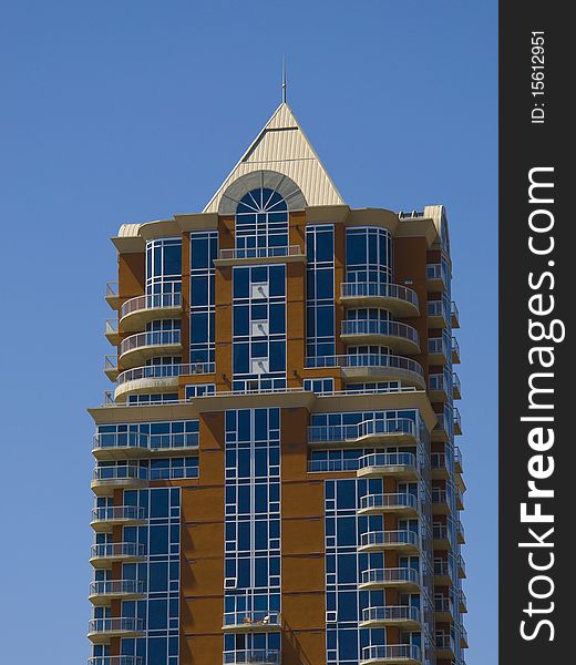 Tall apartment building in Calagary. Alberta, Canada. Residential architecture