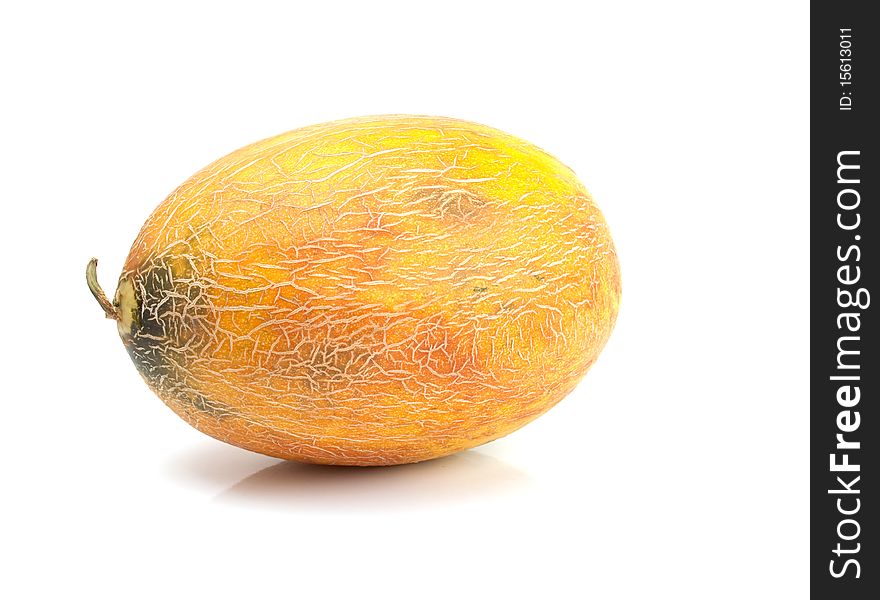 Yellow melon on a white background