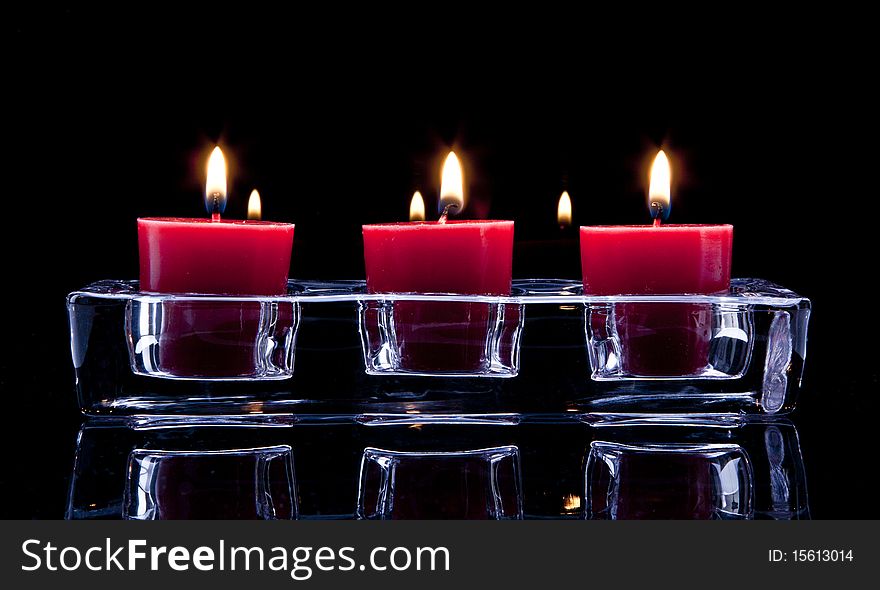 Red Candles on black background
