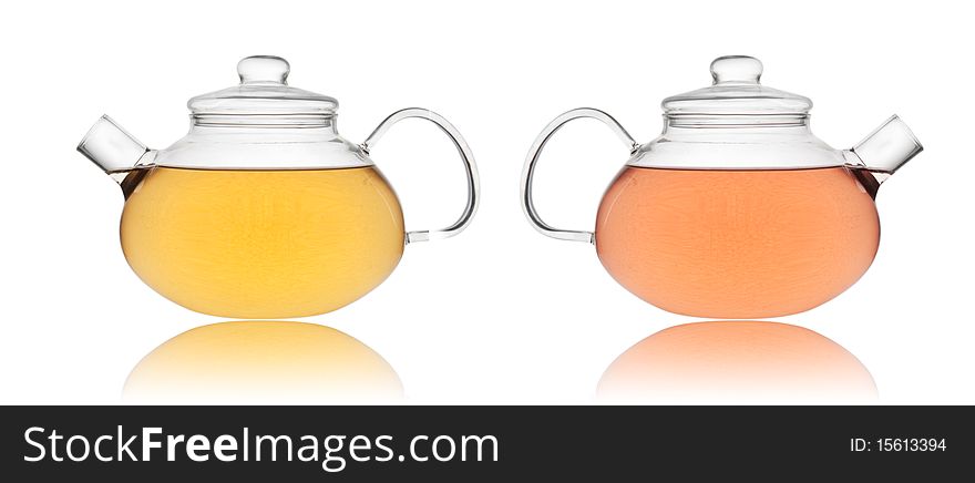 Teapots isolated on white background