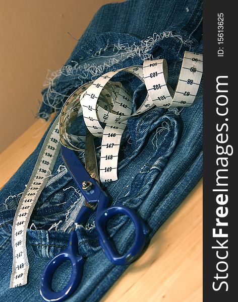 Networks and repair of blue jeans. Networks and repair of blue jeans