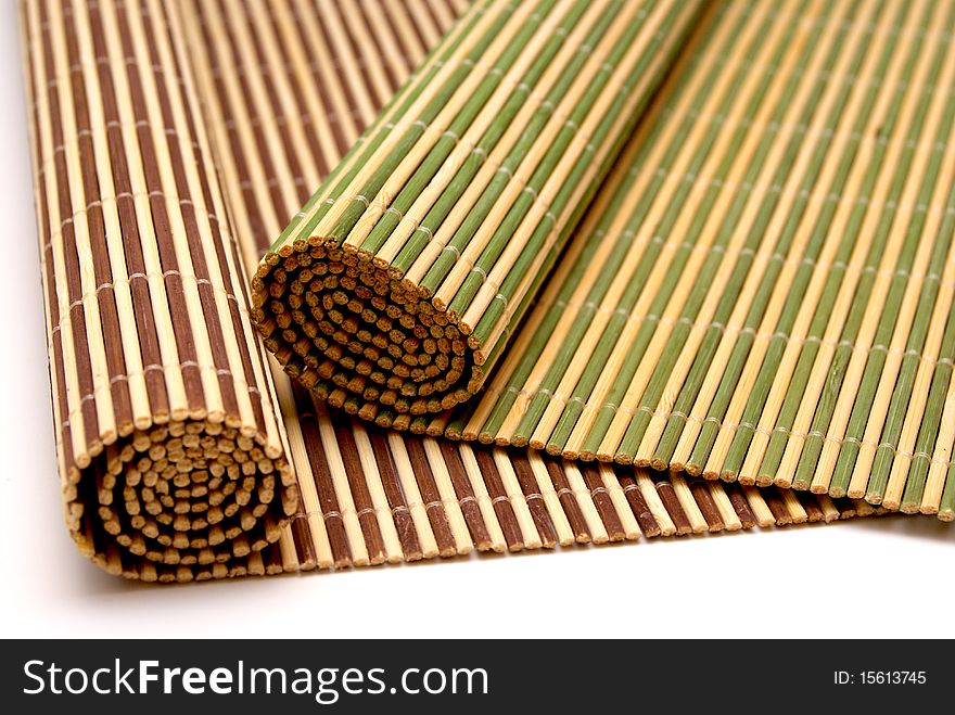 Bamboo placemats colored by food. Bamboo placemats colored by food