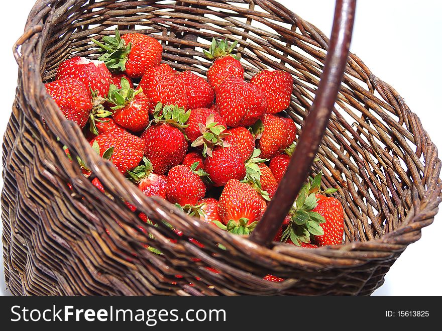 Fresh strawberries in a basket