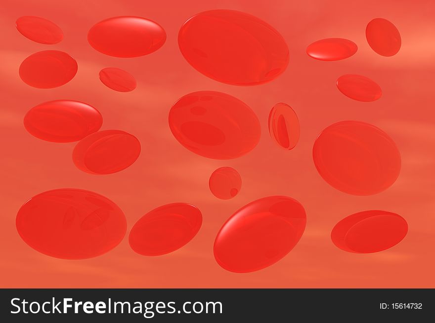 Smooth and stylised blood cell 3d render. Smooth and stylised blood cell 3d render