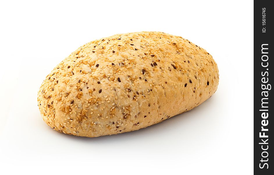 Loaf of bread fresh baked isolated against white