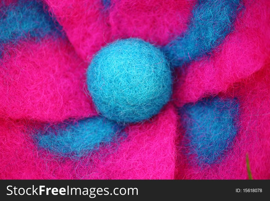 Background of close up of felted flower