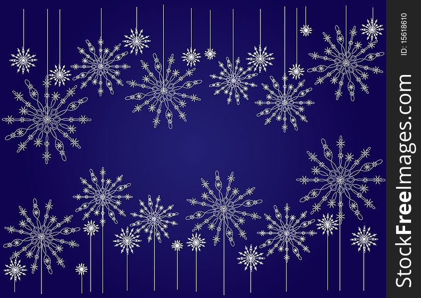 Darkly dark blue background with snowflakes for new-year holidays. Darkly dark blue background with snowflakes for new-year holidays