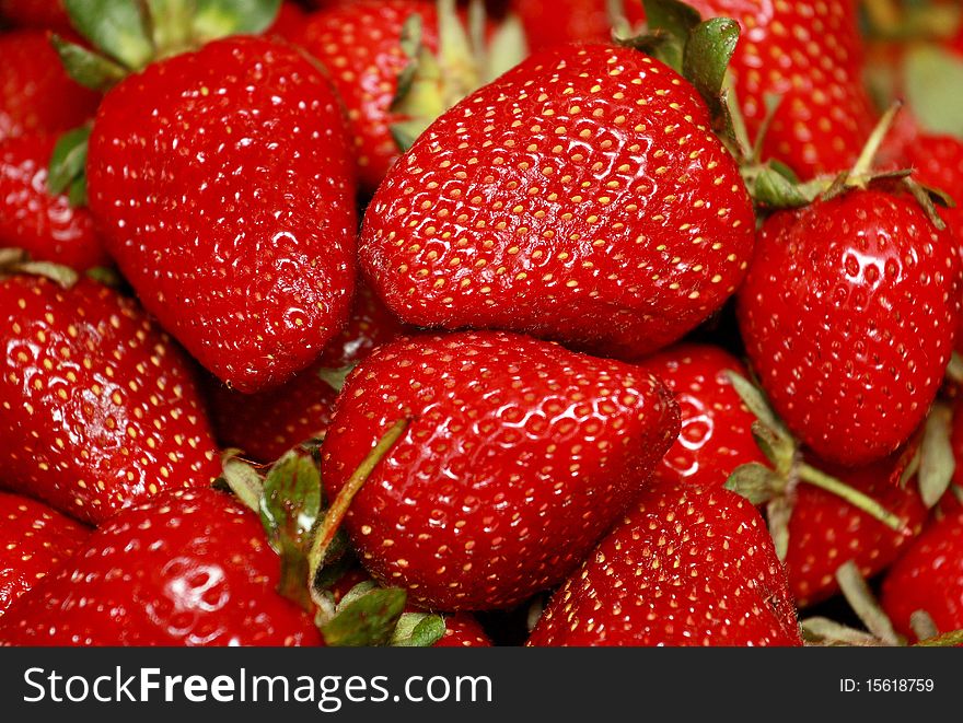 Basket of fresh strawberries - close up