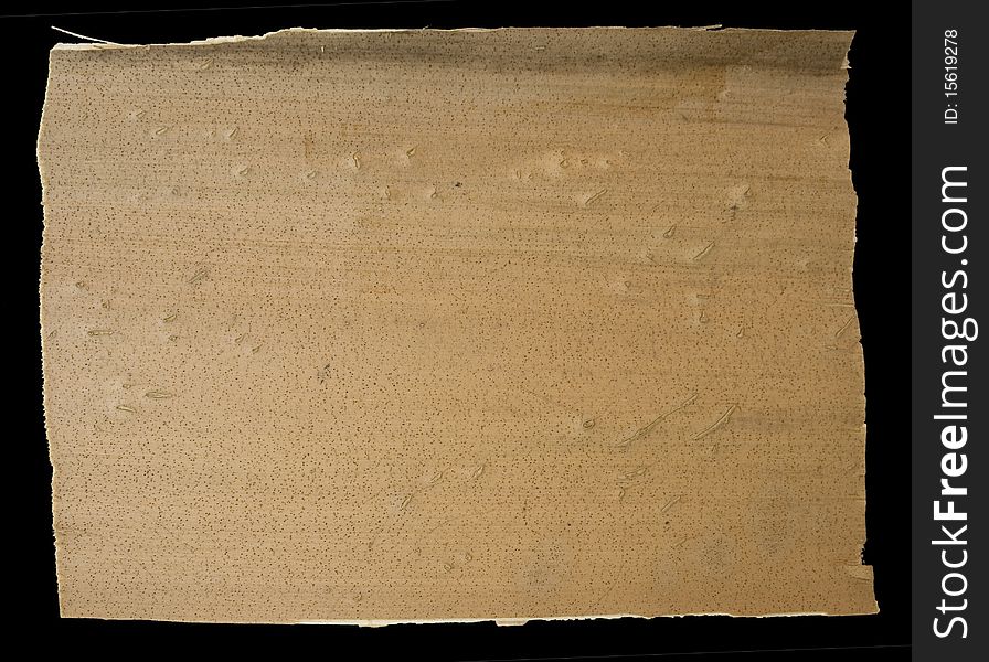 Hand torn rectangle of natural coconut paper with clipping path