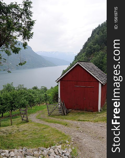 Hut On Shore Of Osafjord, Norway