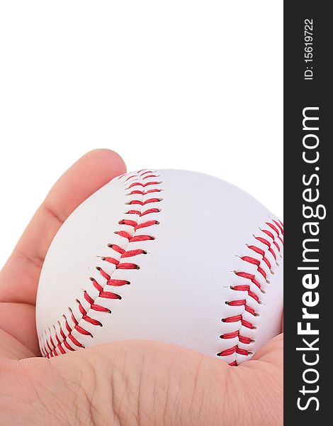 Holding a baseball