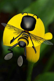 Honey Bee Going To The Big Yellow Sun Flower Stock Photos Honey Bee Going To The Big Yellow Sun Flower Stock Photos