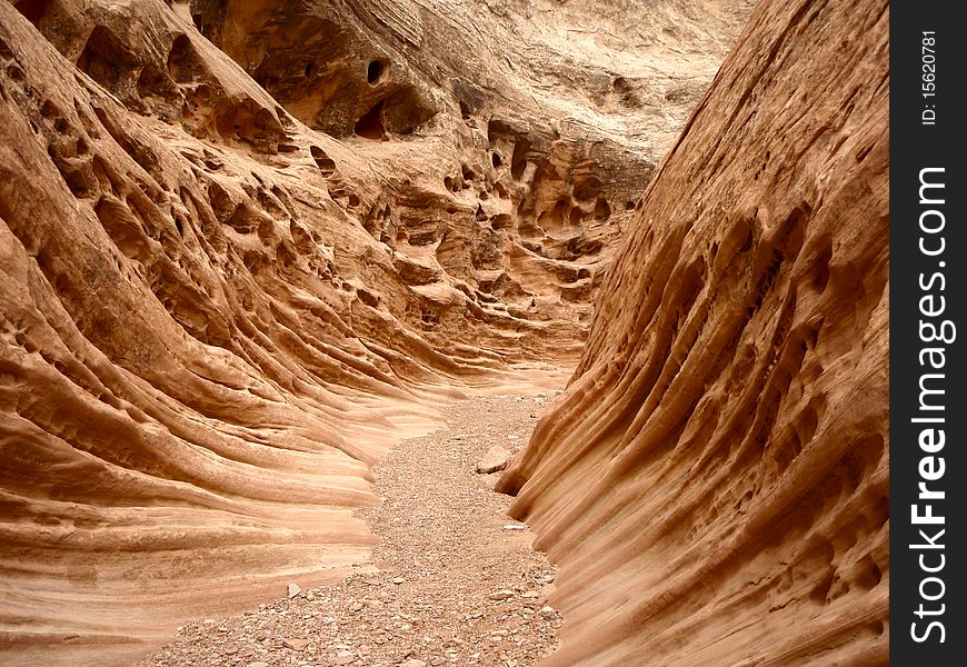 Water has carved this slot canyon in Utah. Water has carved this slot canyon in Utah