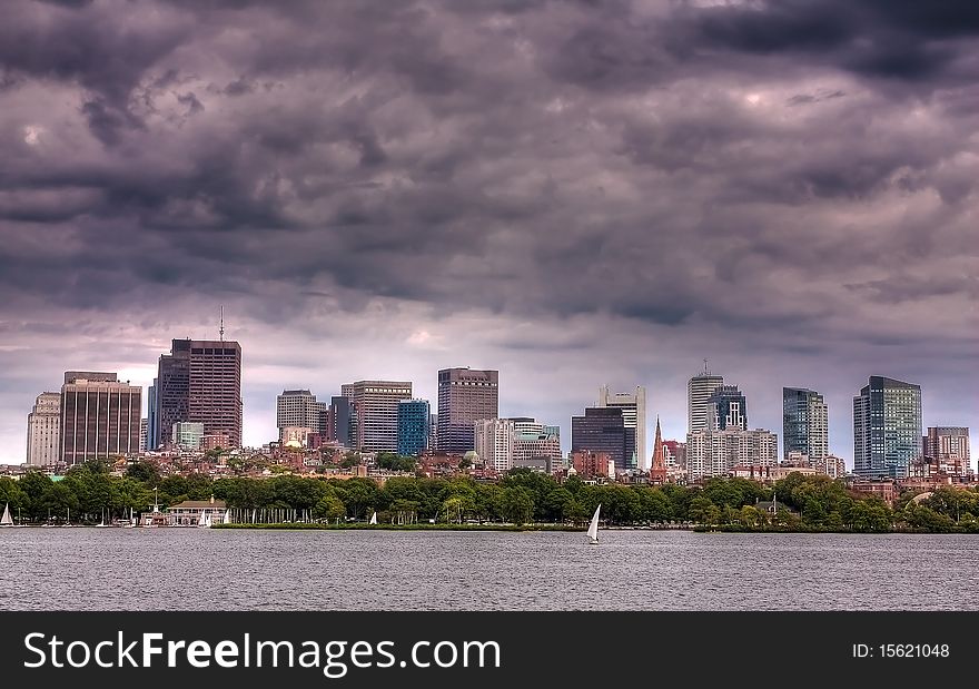 Skyline of Boston in Massachusetts, USA. Skyline of Boston in Massachusetts, USA.