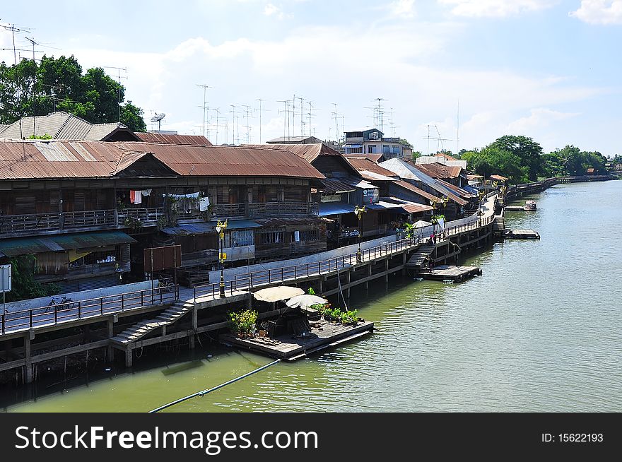 Sam-Chuk market (100 years) , Suphanburi  Thailand