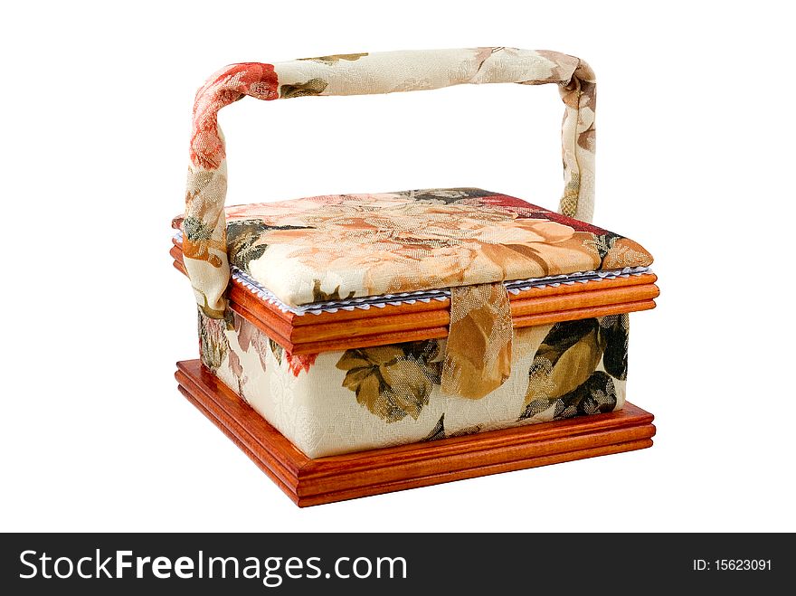 Decorative casket is photographed on the white background