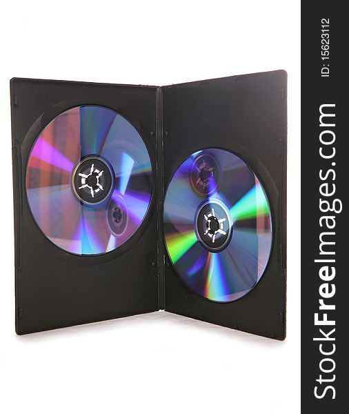 Two blank DVD / Cd in a case studio cutout. Two blank DVD / Cd in a case studio cutout