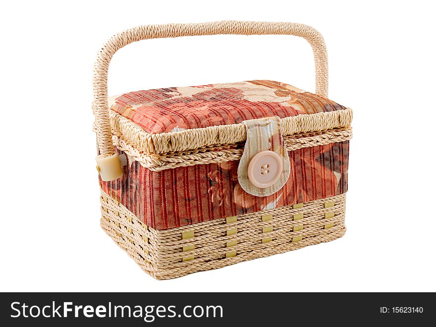 Decorative casket is photographed on the white background