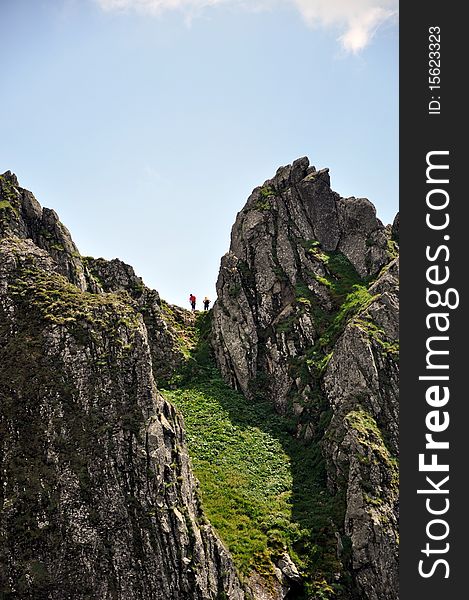 Climbers In French Mountains