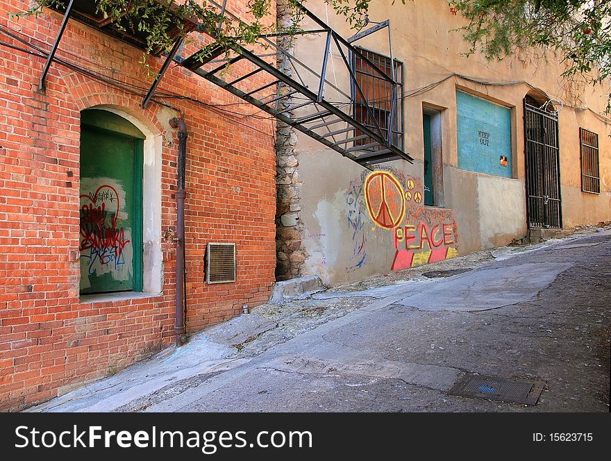 Alley With Graffiti