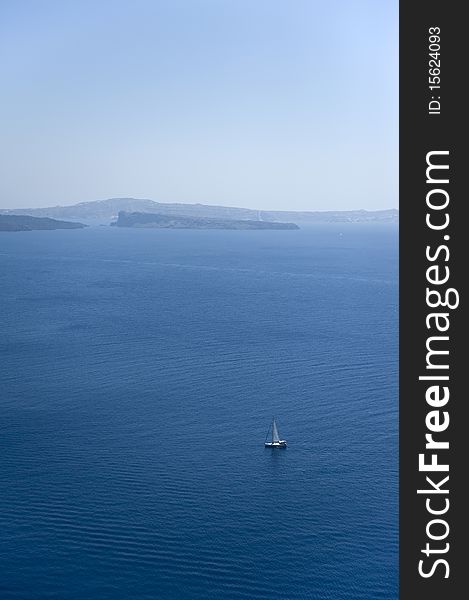 Boat sailing in the blue Aegean sea. Boat sailing in the blue Aegean sea