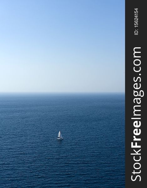 Boat sailing in the blue Aegean sea. Boat sailing in the blue Aegean sea