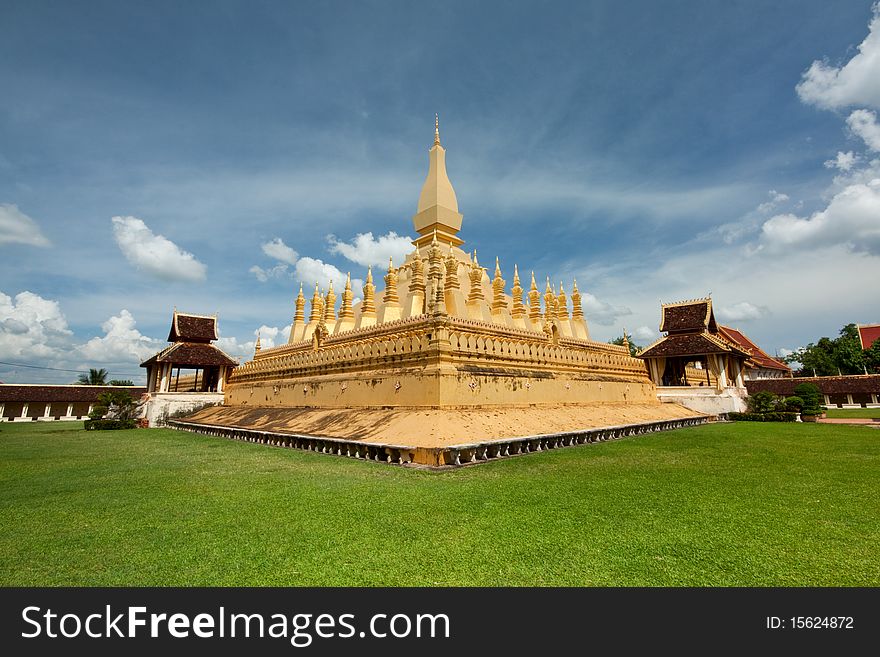 Temple of lao with blue sky
