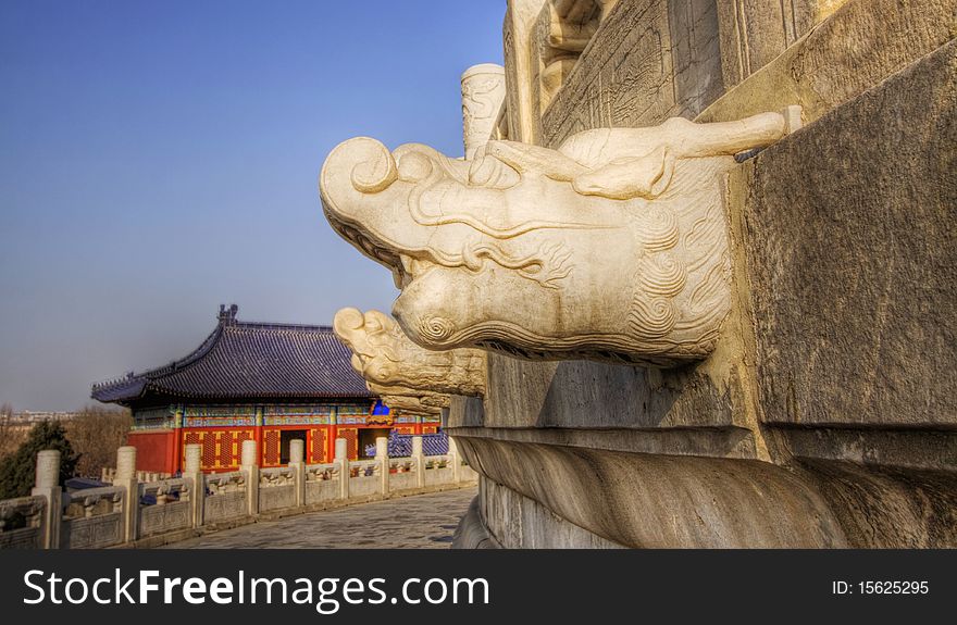 Temple of heaven dragon head detail beijing