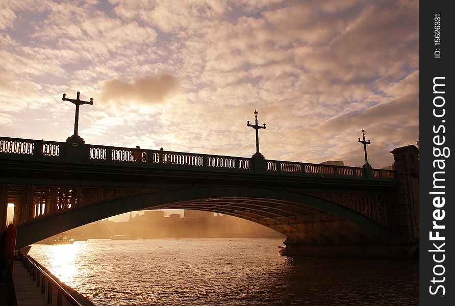 London Blackfriars bridge at sunset. London Blackfriars bridge at sunset