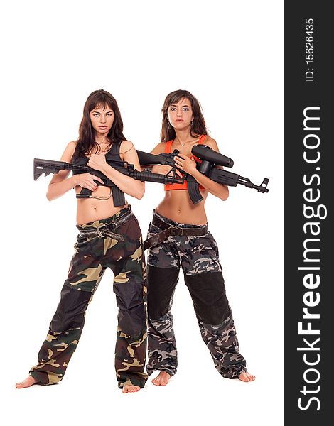 Two armed girls