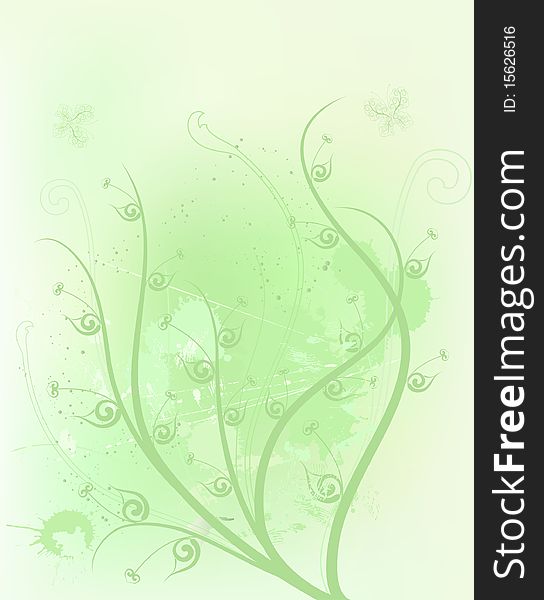 Green floral background,abstract design