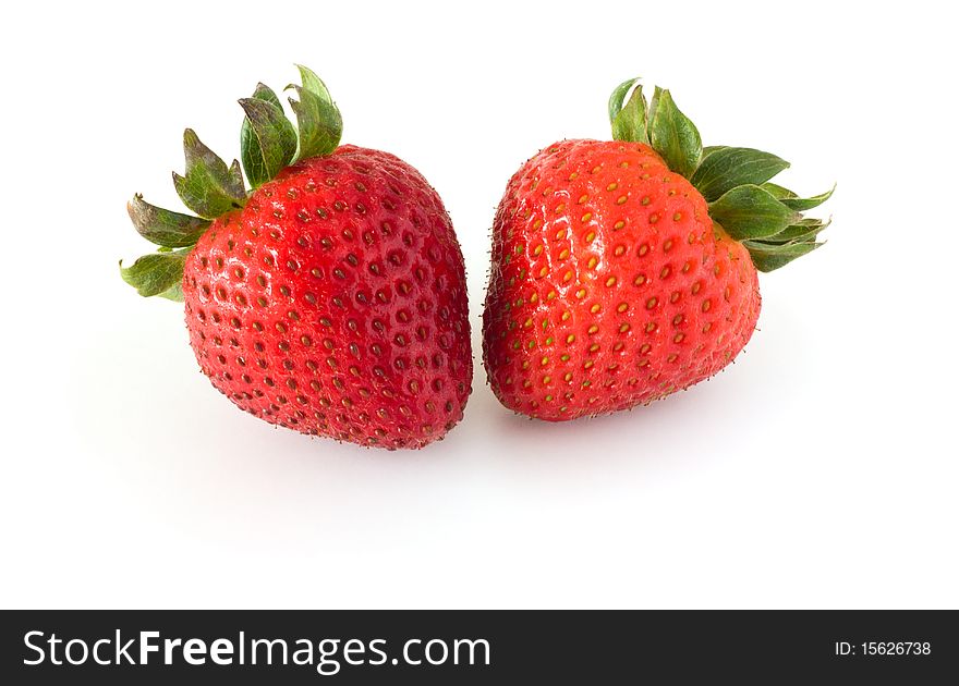 Strawberries isolated on white background.