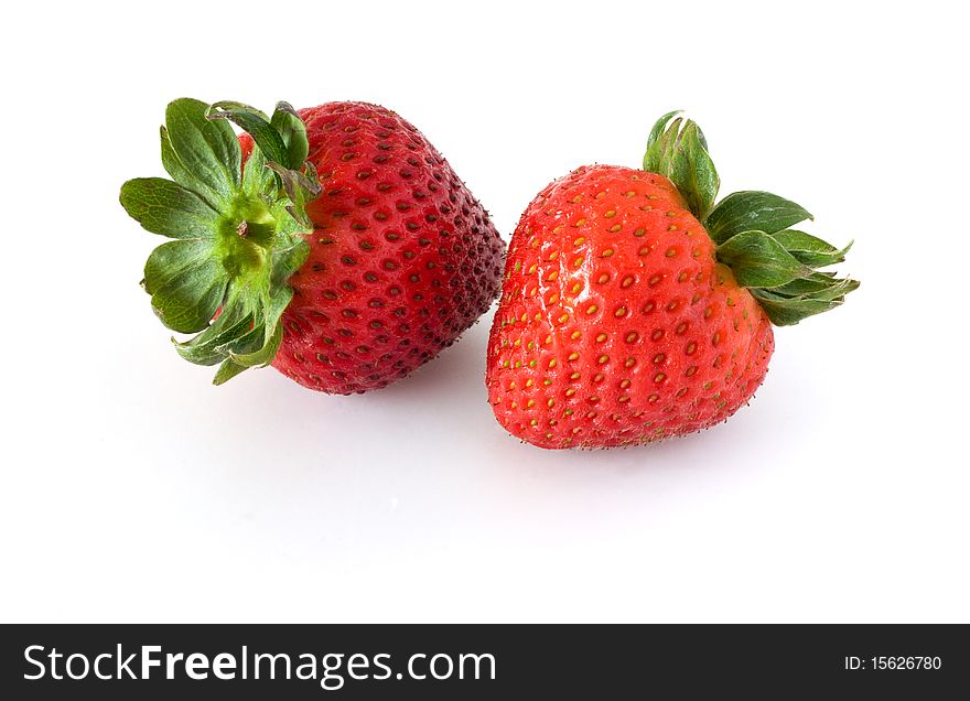 Strawberries isolated on white background.