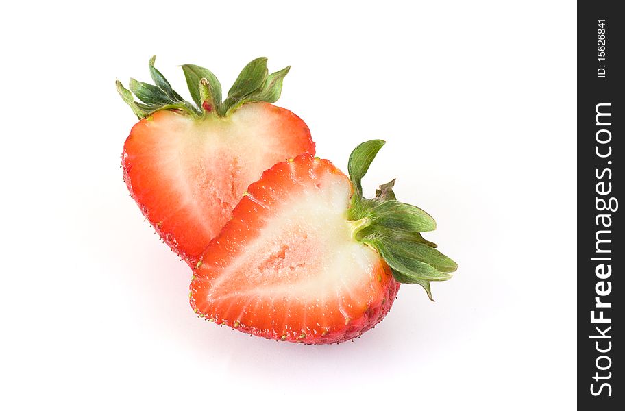 Strawberries isolated on white background.