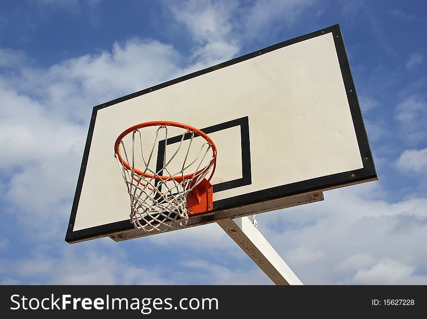 Details of an outdoor basketball net