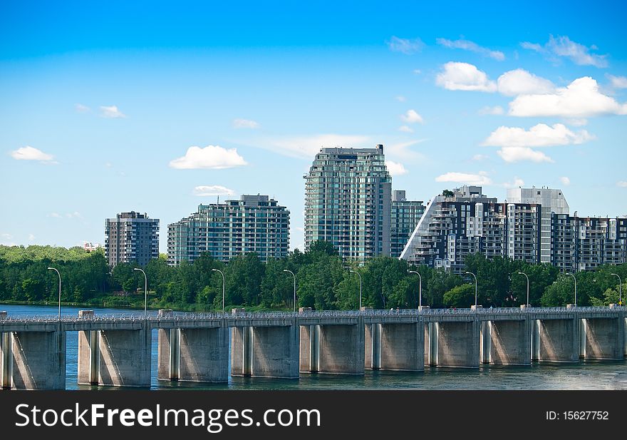 Apartment buildings in urban area