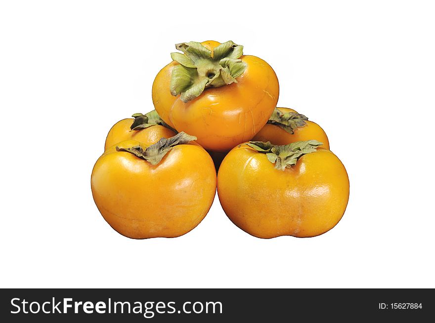 Persimmon fruit isolate on white.